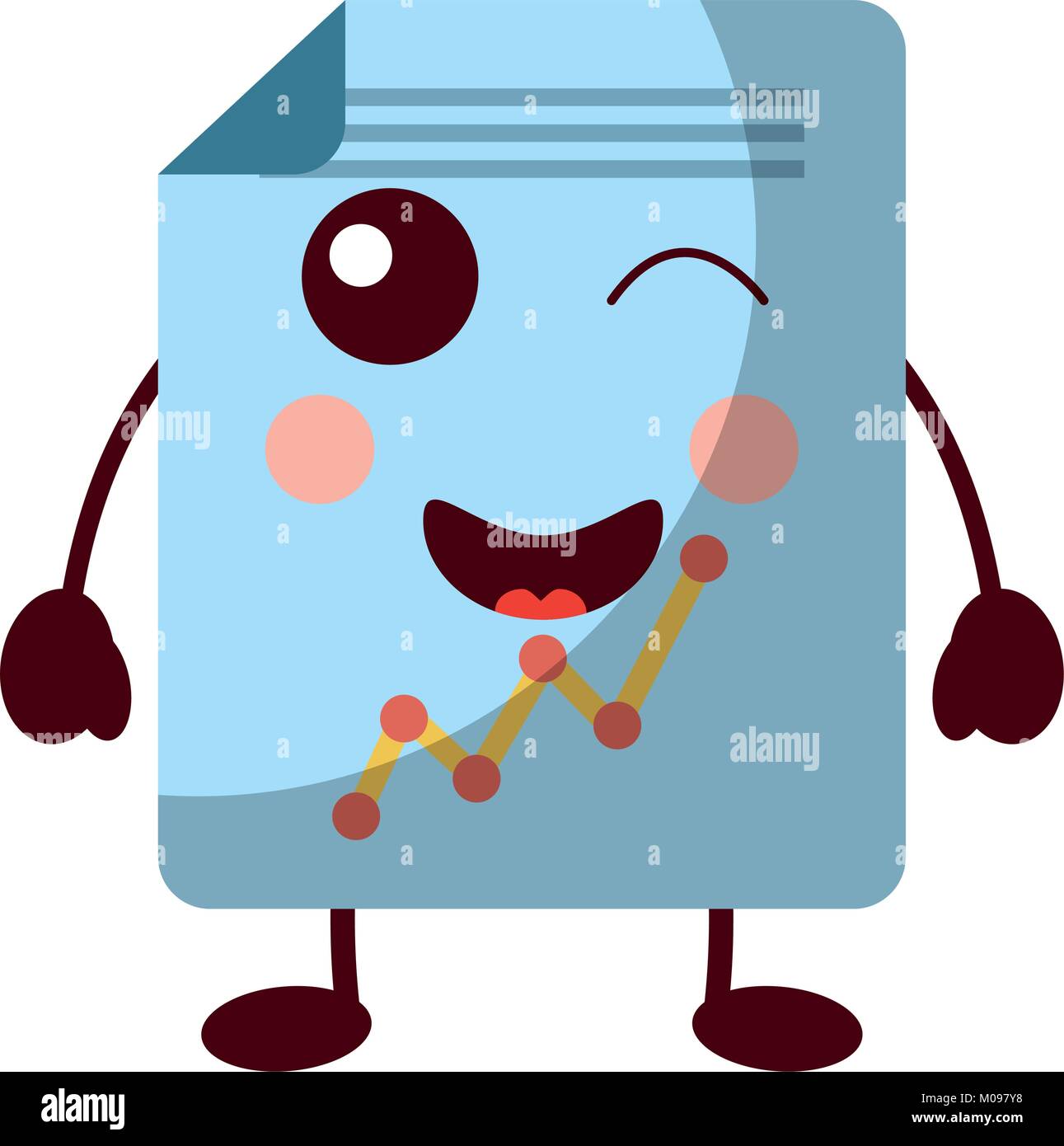 Diagramma grafico kawaii icon image Illustrazione Vettoriale