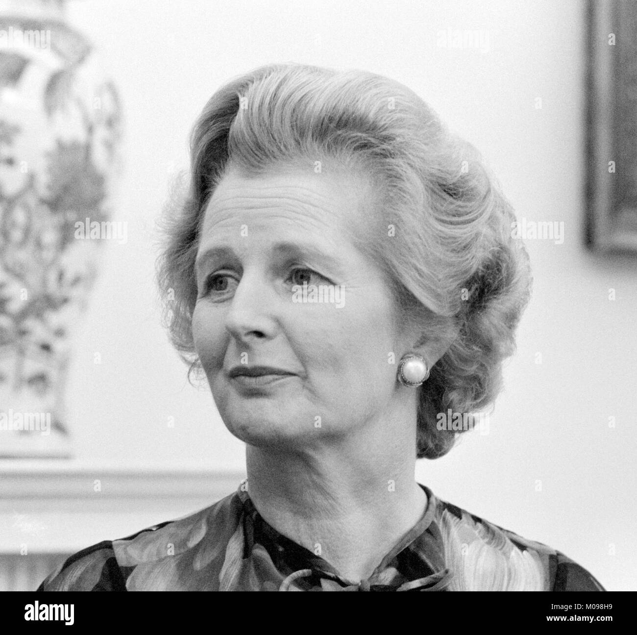 Margaret Thatcher (1925-2013). Ritratto del Primo Ministro britannico mentre alla Casa Bianca nel settembre 1977, Foto di Marion Trikosko s. Foto Stock
