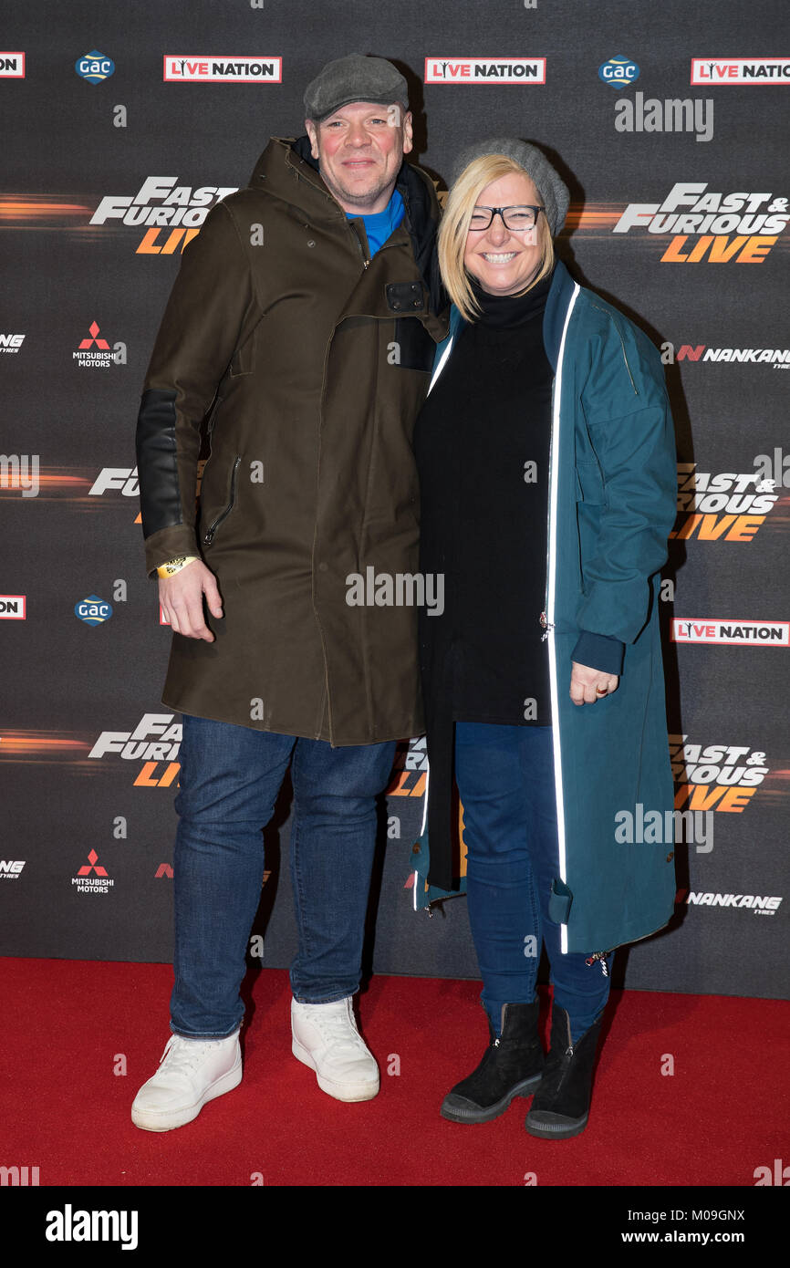 Londra, Regno Unito. Xix gen, 2018. Tom Kerridge al Global Premiere di Fast & Furious Live all'O2 Arena di Londra Inghilterra, il 19 gennaio 2018. Credito: Jason Richardson/Alamy Live News Foto Stock