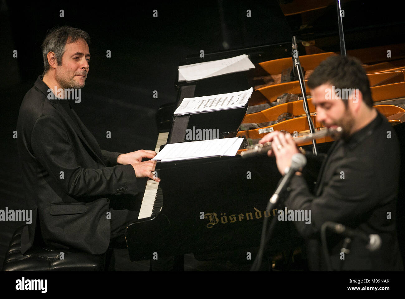 Tehran, Iran. Xix gen, 2018. Musicisti italiani si esibirà in un concerto durante l ultima notte del XXXIII Fadjr Festival Internazionale della Musica di Tehran, Iran, a gennaio 19, 2018. Credito: Ahmad Halabisaz/Xinhua/Alamy Live News Foto Stock