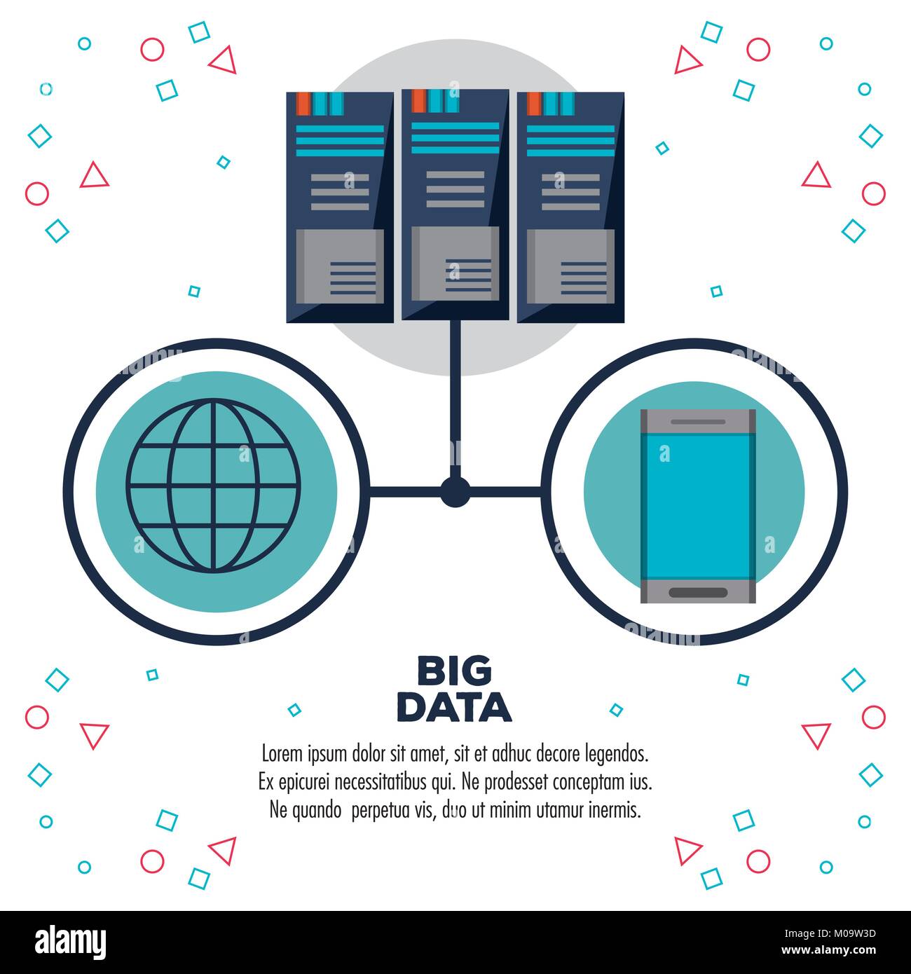 Grande tecnologia dati Una infografica Illustrazione Vettoriale