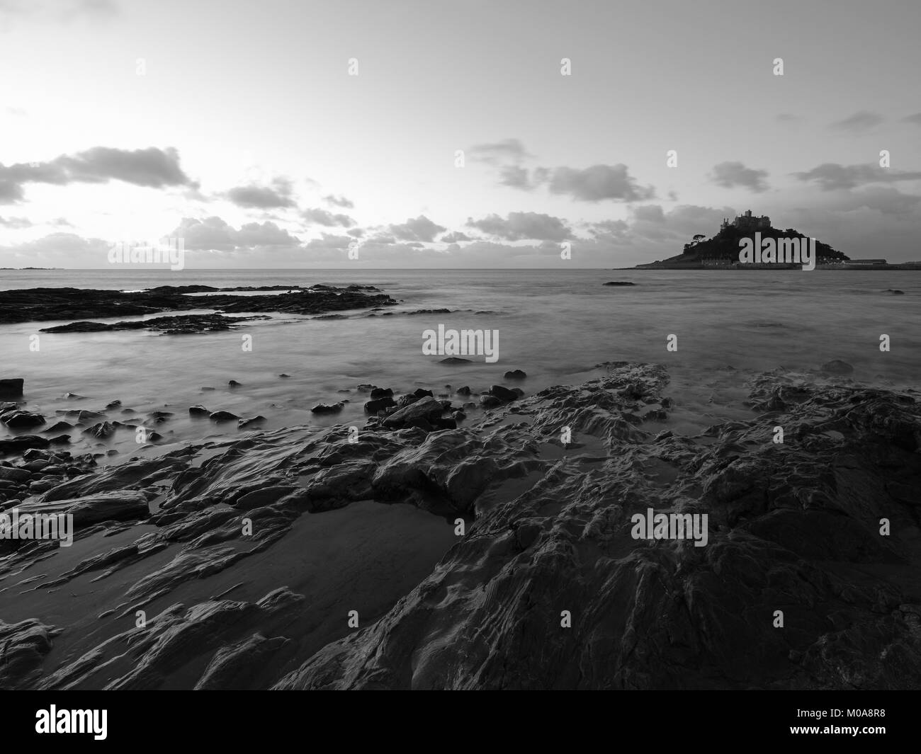 St.Michaels Mount a sunrise Alba Foto Stock