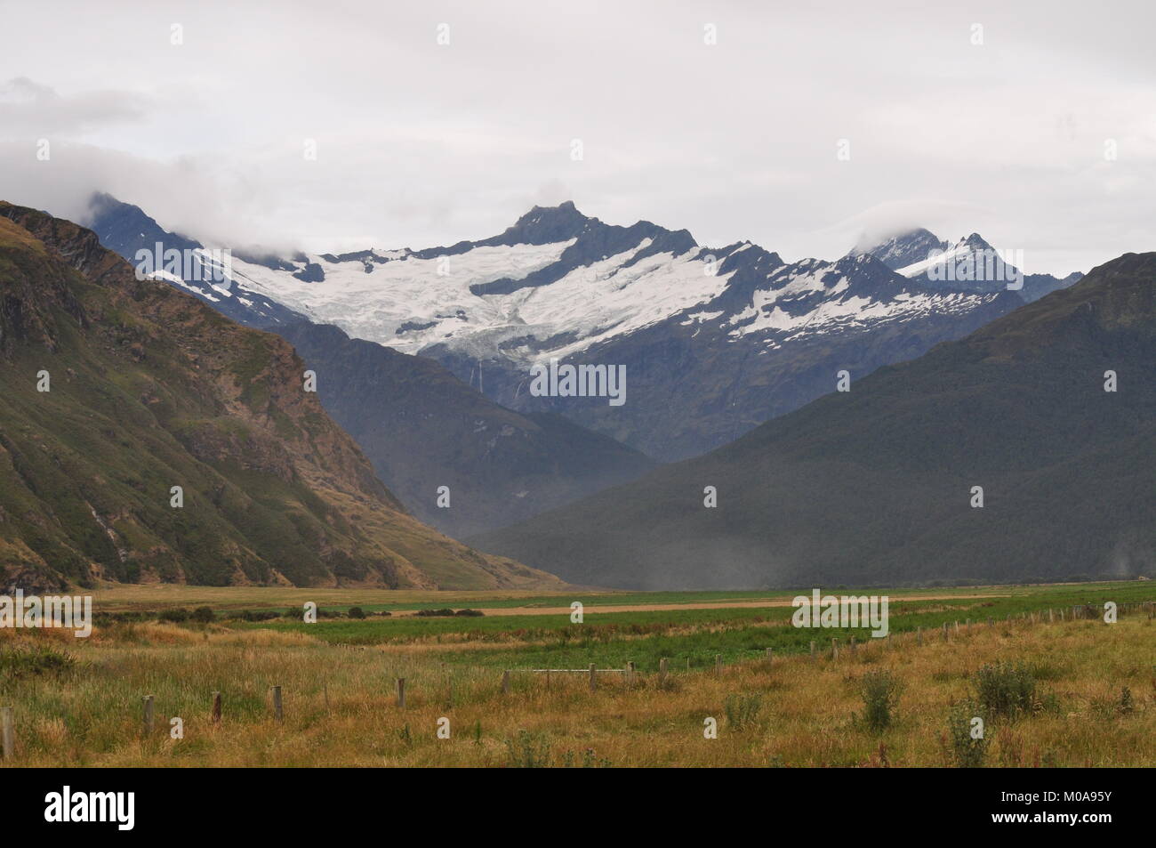 Rob Roy ghiacciaio sul Monte aspiranti parco nazionale nel sud dell'isola, Nuova Zelanda Foto Stock