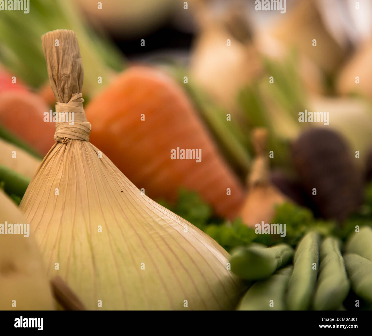 Cesto di immacolata ortaggi in Morton-nel-Marsh show. Foto Stock