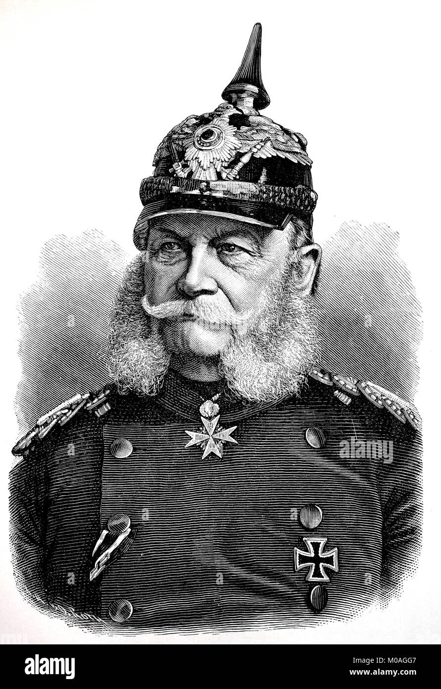 Ritratto di Wilhelm mi, 22 marzo 1797 - 9 marzo 1888, dalla casa di Hohenzollern era dal 1858 Regent e dal 1861 re di Prussia, dal 1867 presidente del Nord tedesco Confederazione e dal 1871 primo imperatore tedesco, digitale migliorata la riproduzione di un originale a partire dall'anno 1880 Foto Stock