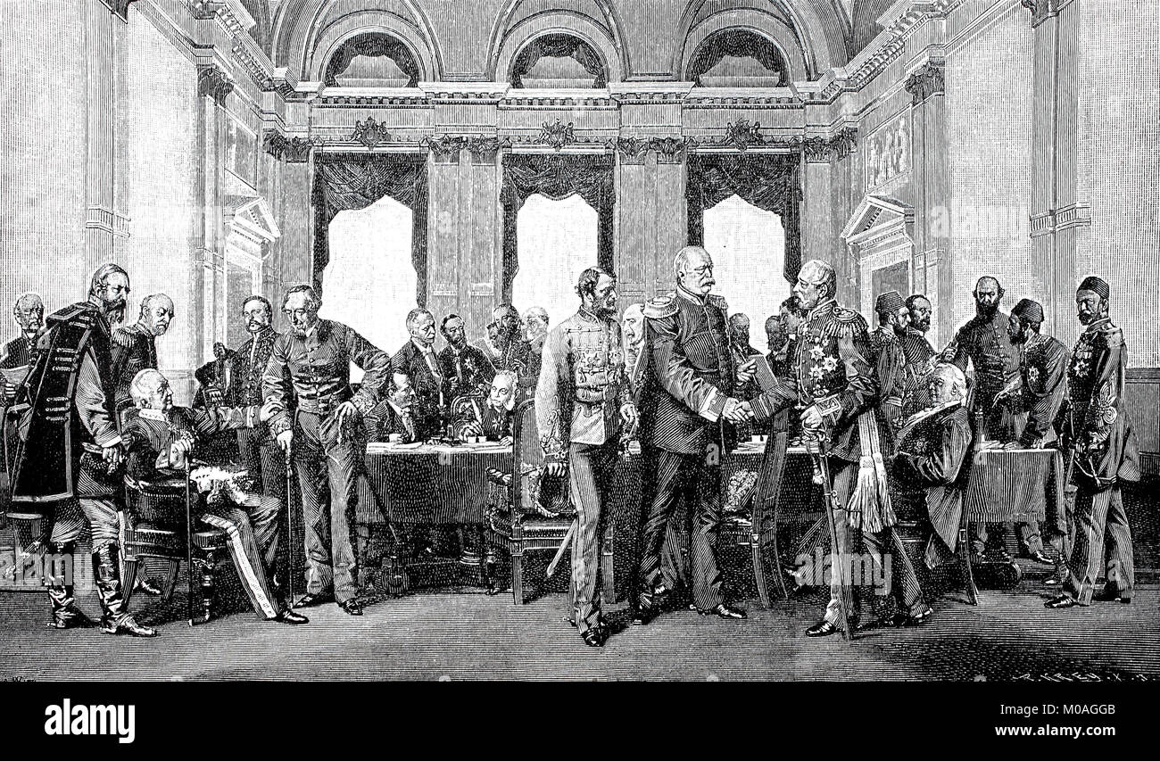 Il Congresso di Berlino nel 1878, Germania, digitale migliorata la riproduzione di un originale a partire dall'anno 1880 Foto Stock
