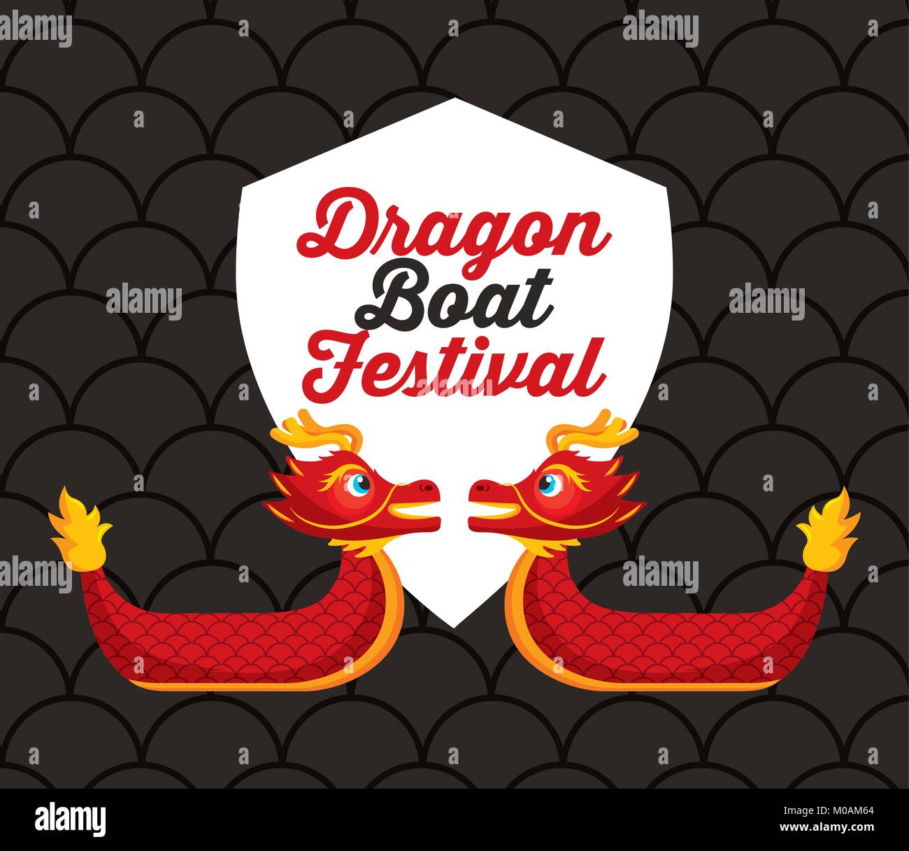 Dragon Boat Festival card geeting feste Illustrazione Vettoriale