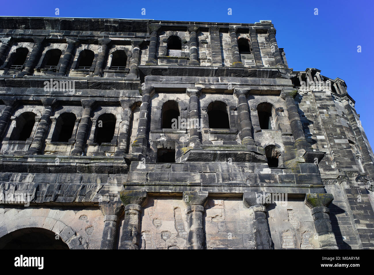 Porta Nigra edificio romano della città di Treviri in Germania Foto Stock