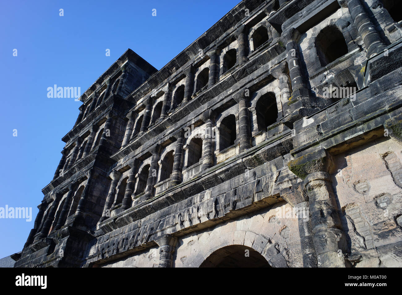 Porta Nigra edificio romano della città di Treviri in Germania Foto Stock