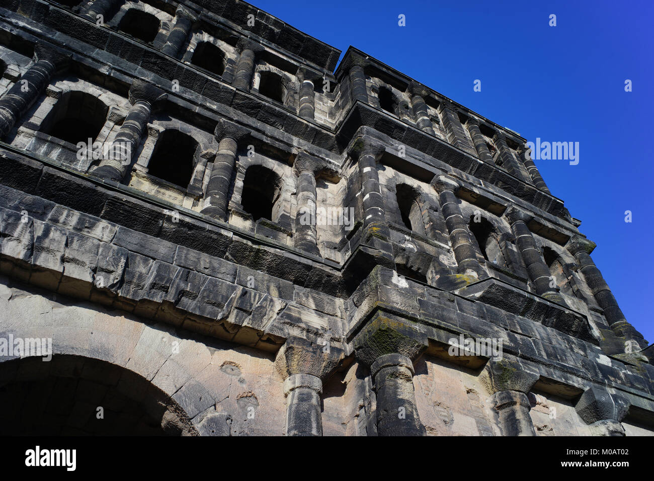 Porta Nigra edificio romano della città di Treviri in Germania Foto Stock