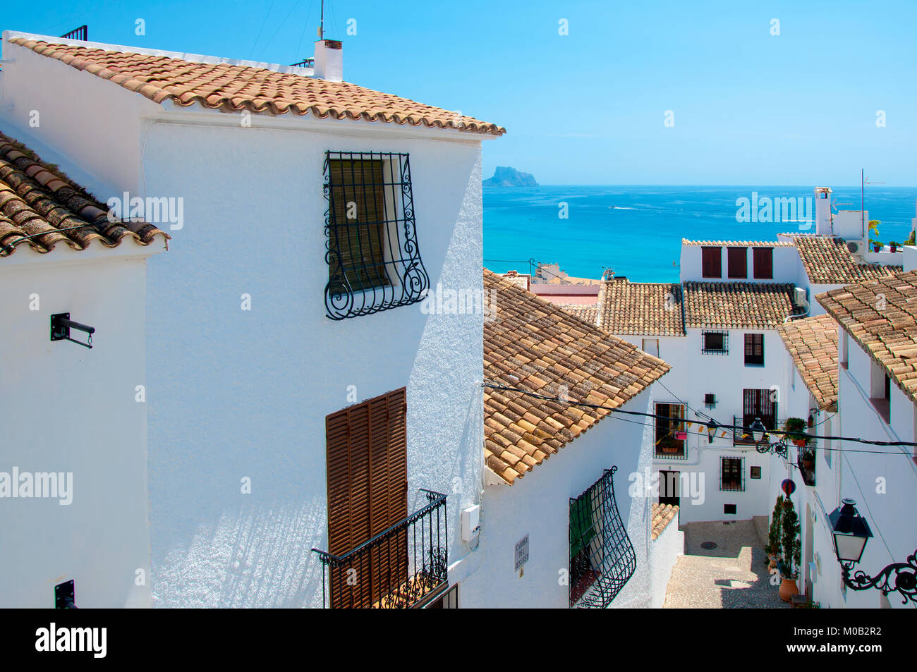 Case bianche, Altea Alicante, Spagna Foto Stock