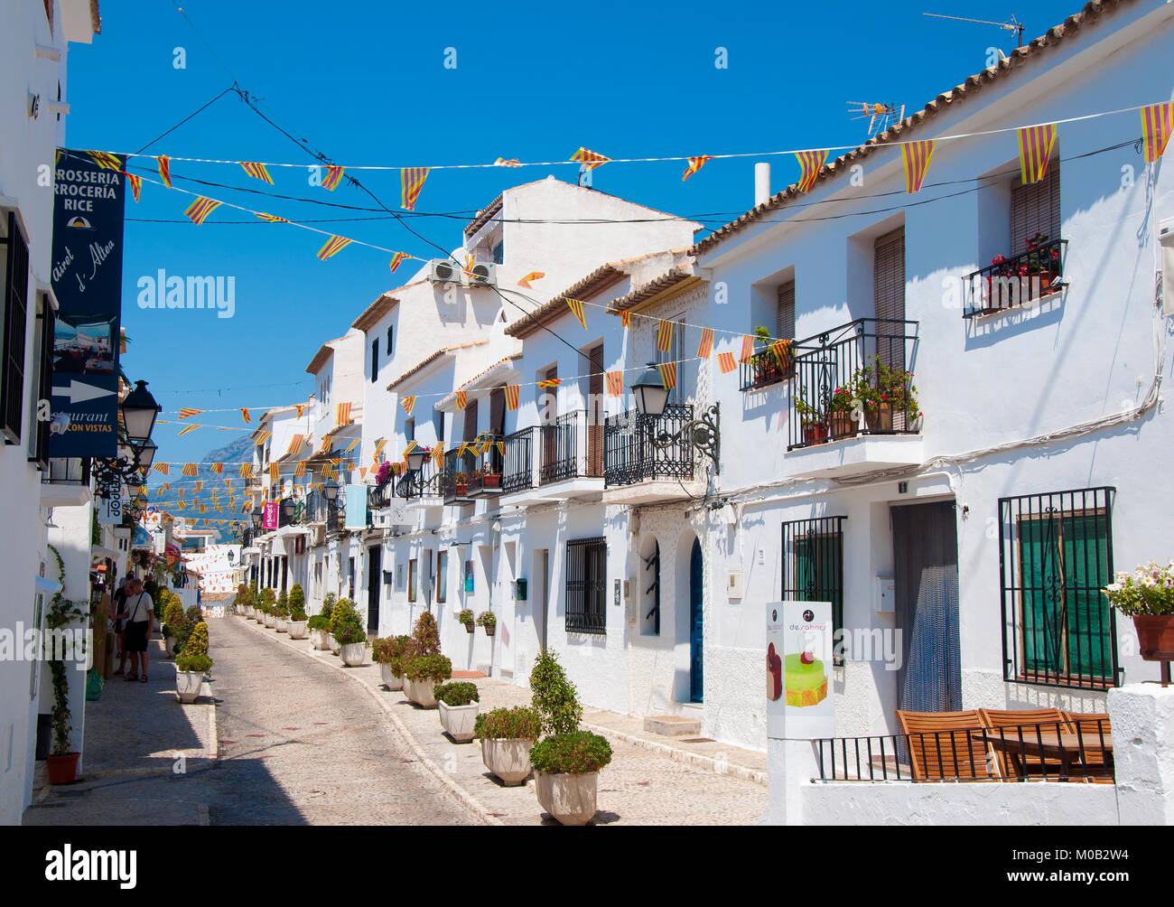 Case bianche, Altea Alicante, Spagna Foto Stock