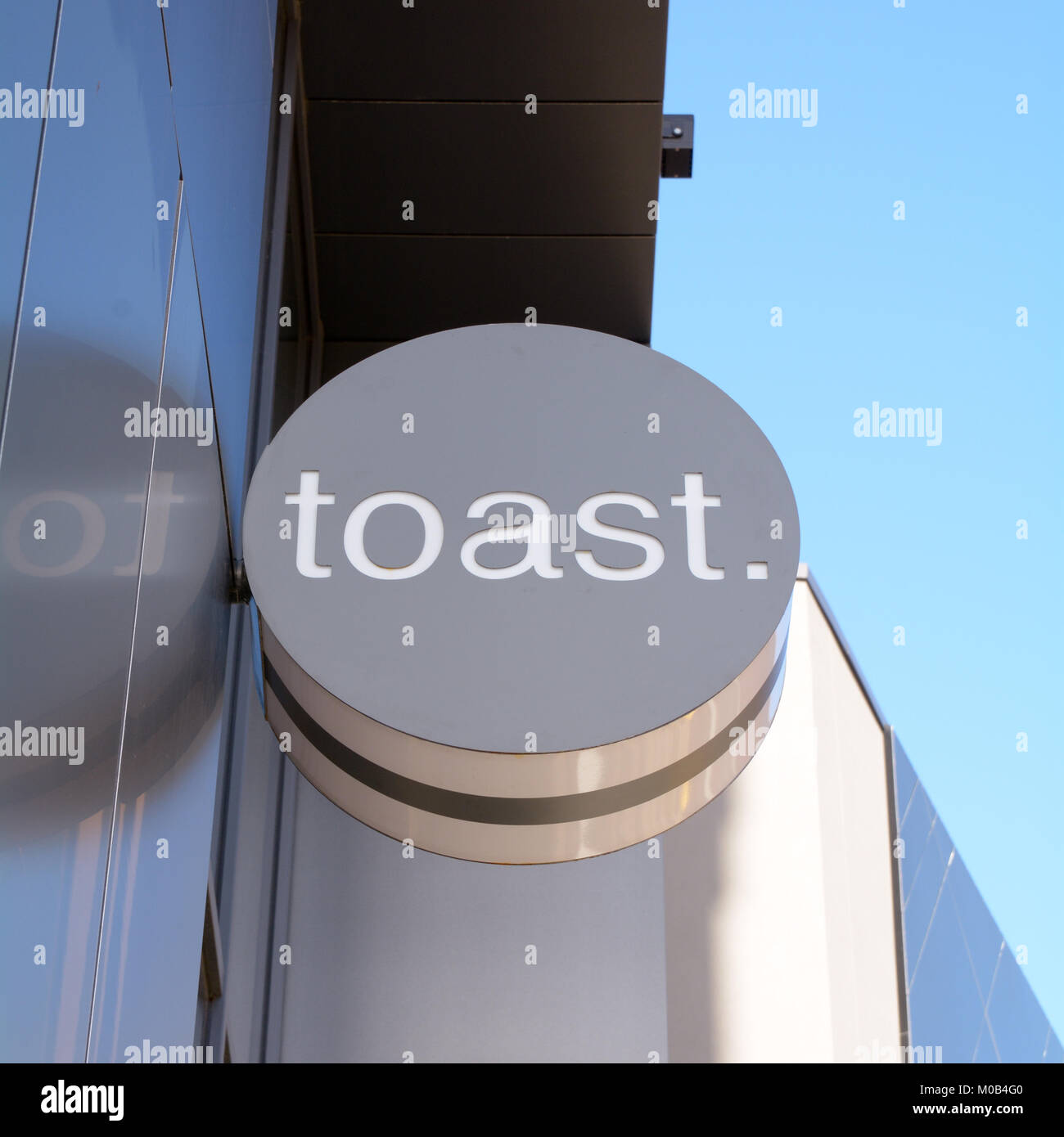 Toast ristorante - un concetto di ristorante dove tutto è servito su toast in Bedford Bedfordshire Inghilterra Foto Stock