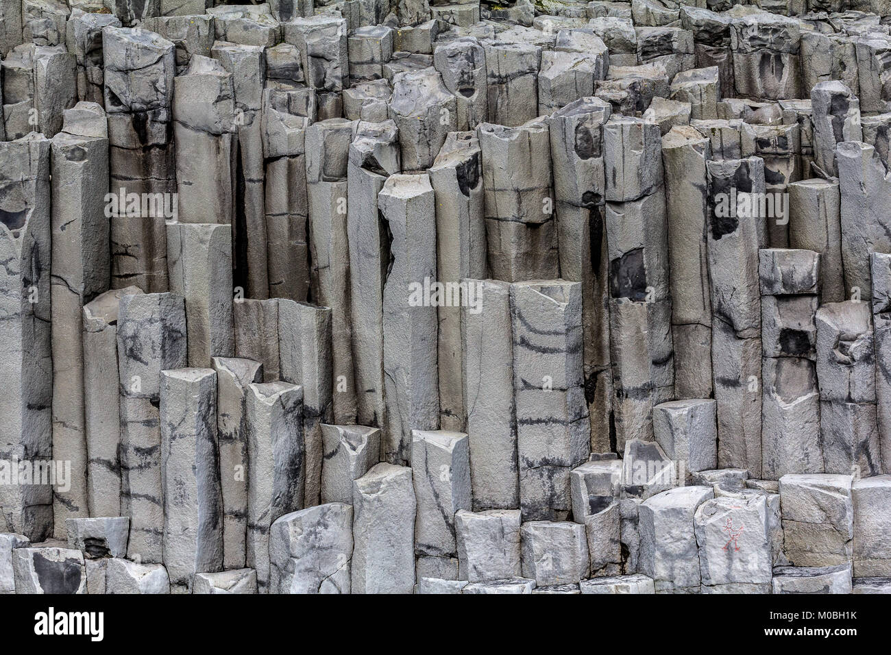Colonne di basalto vicino a VIK, Islanda. Foto Stock