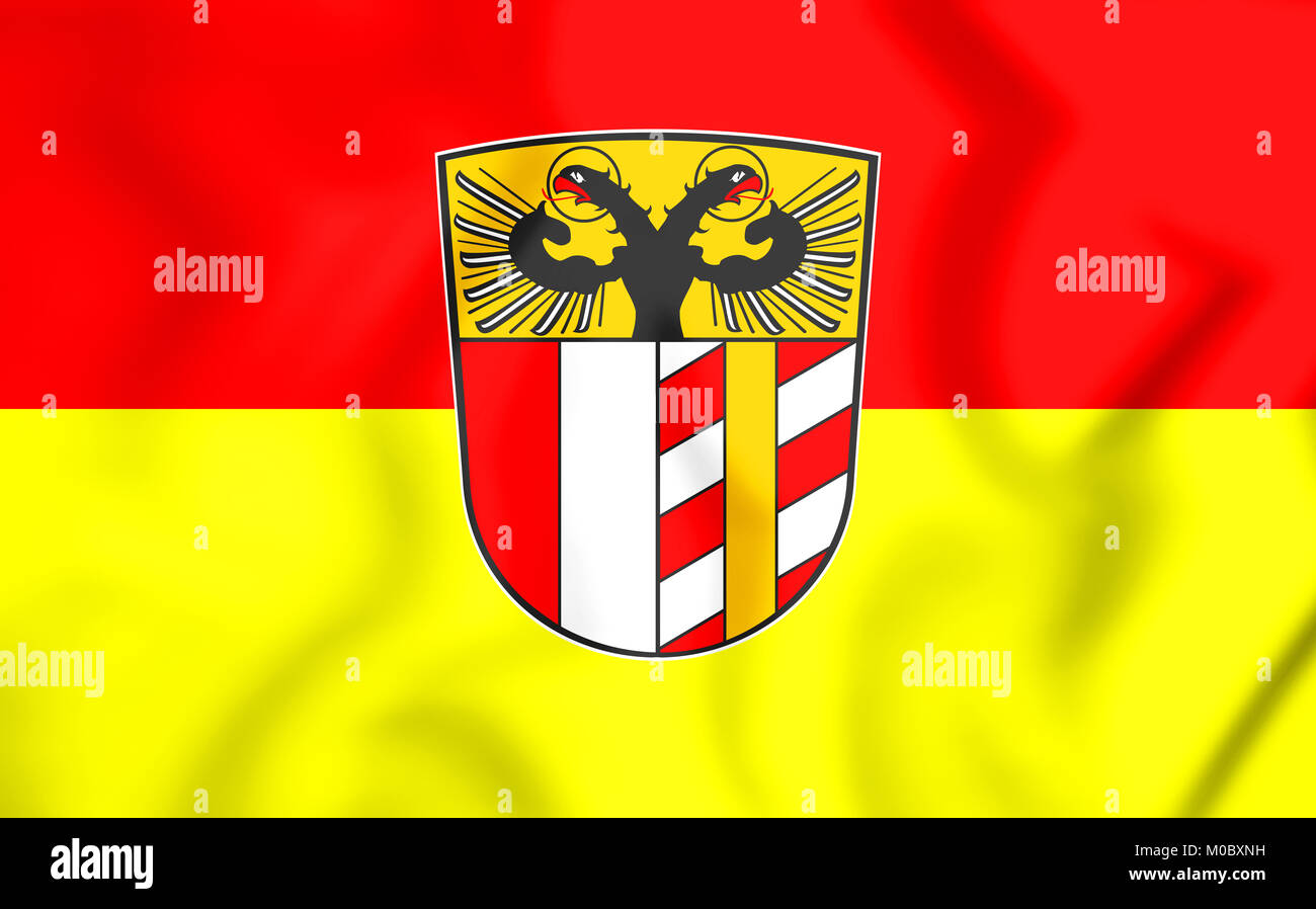 3D Bandiera della Svevia bavarese, Germania. 3D'illustrazione. Foto Stock
