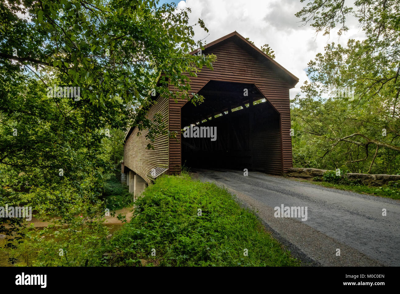 Fondo Meems ponte coperto, Route 720, Mount Jackson, Virginia Foto Stock