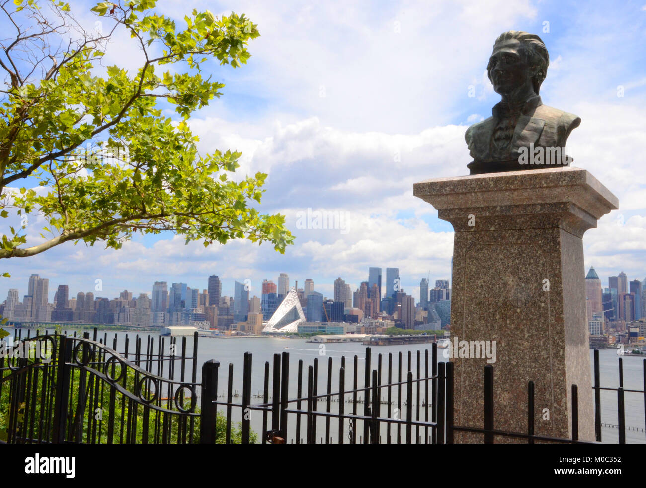 Luoghi storici associati con la storia di Alexander Hamilton in vita e in morte; hamilton park, weehawken scontrarsi motivi New Jersey Foto Stock