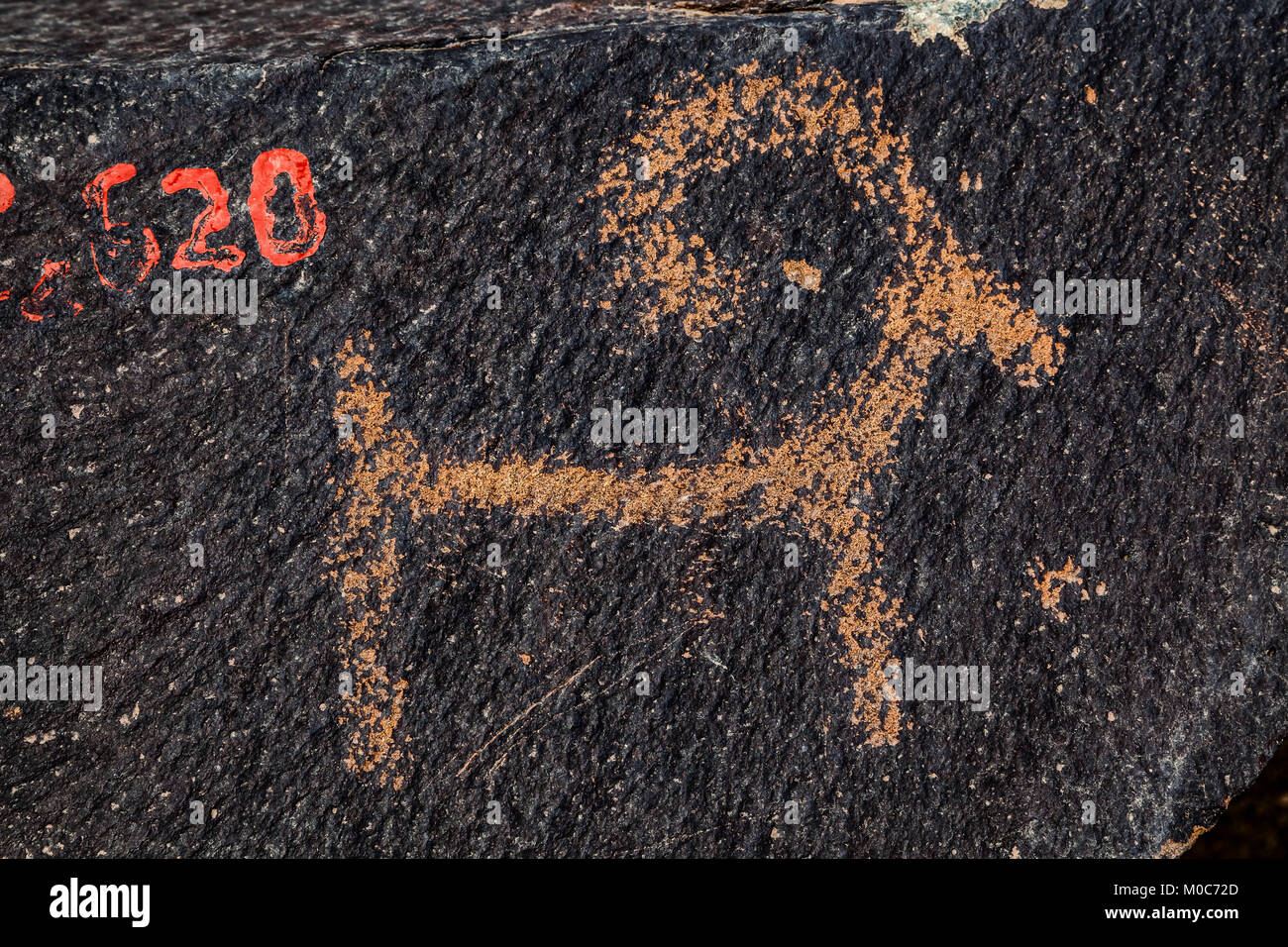 La pittura di roccia, in Yinshan Montagne in Murad medio Banner, Mongolia Interna, Cina. Foto Stock