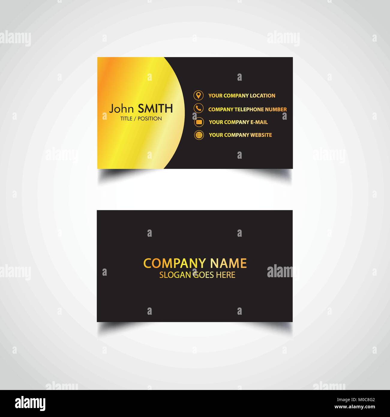 Golden Business Card Template, vettore illustrazione, file EPS Illustrazione Vettoriale