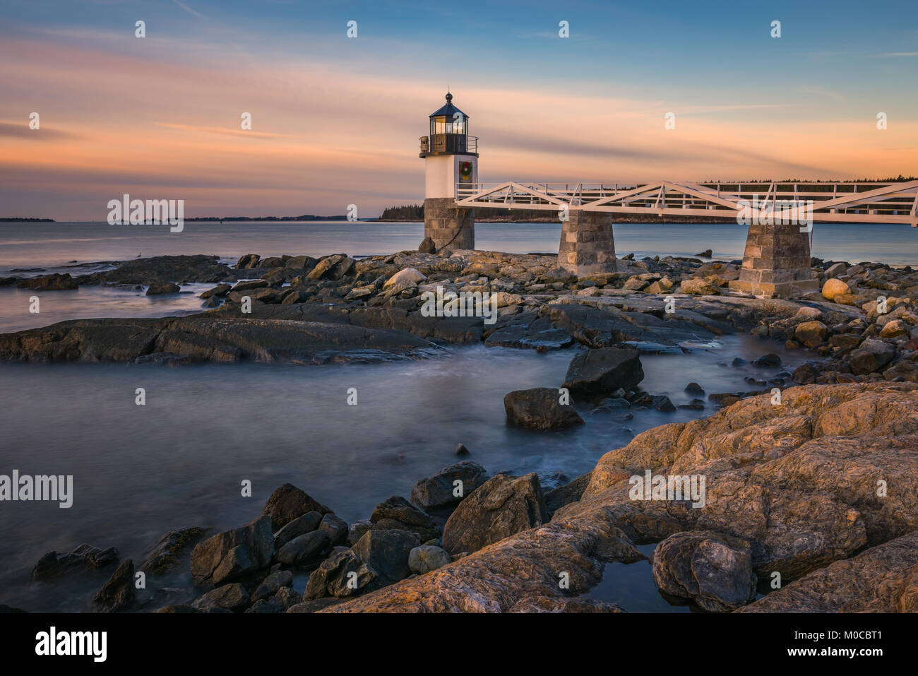 Marshall Point Lighthouse in giallo Foto Stock