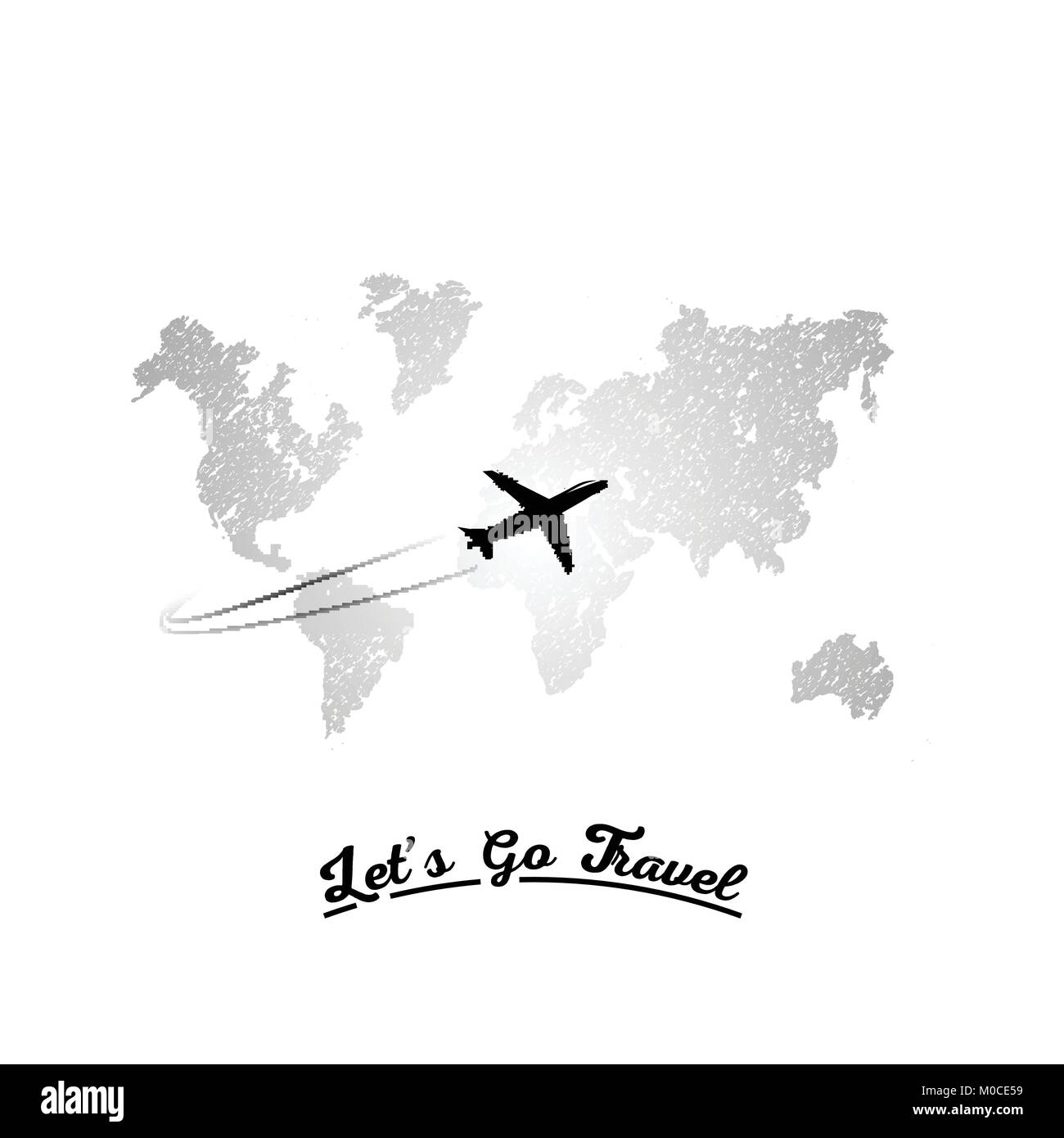 Let's Go Travel Design Concept sfondo vettoriale Illustrazione Vettoriale