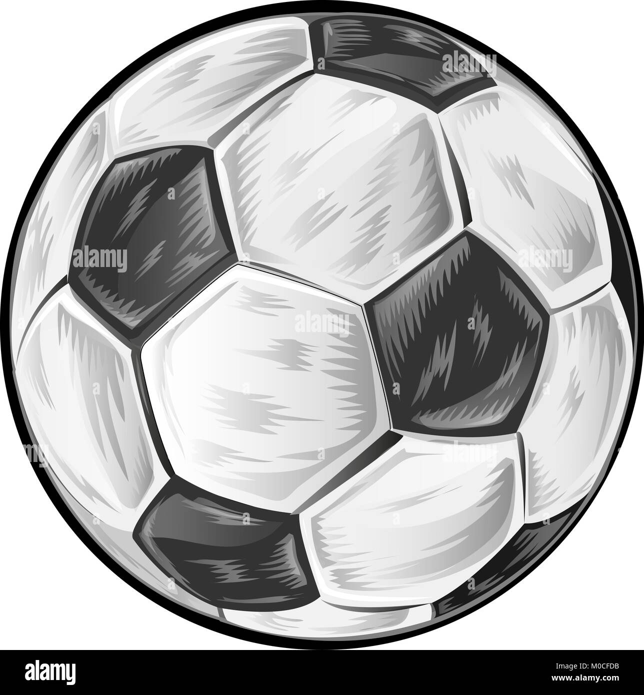 Pallone da calcio isolati su sfondo bianco Foto Stock