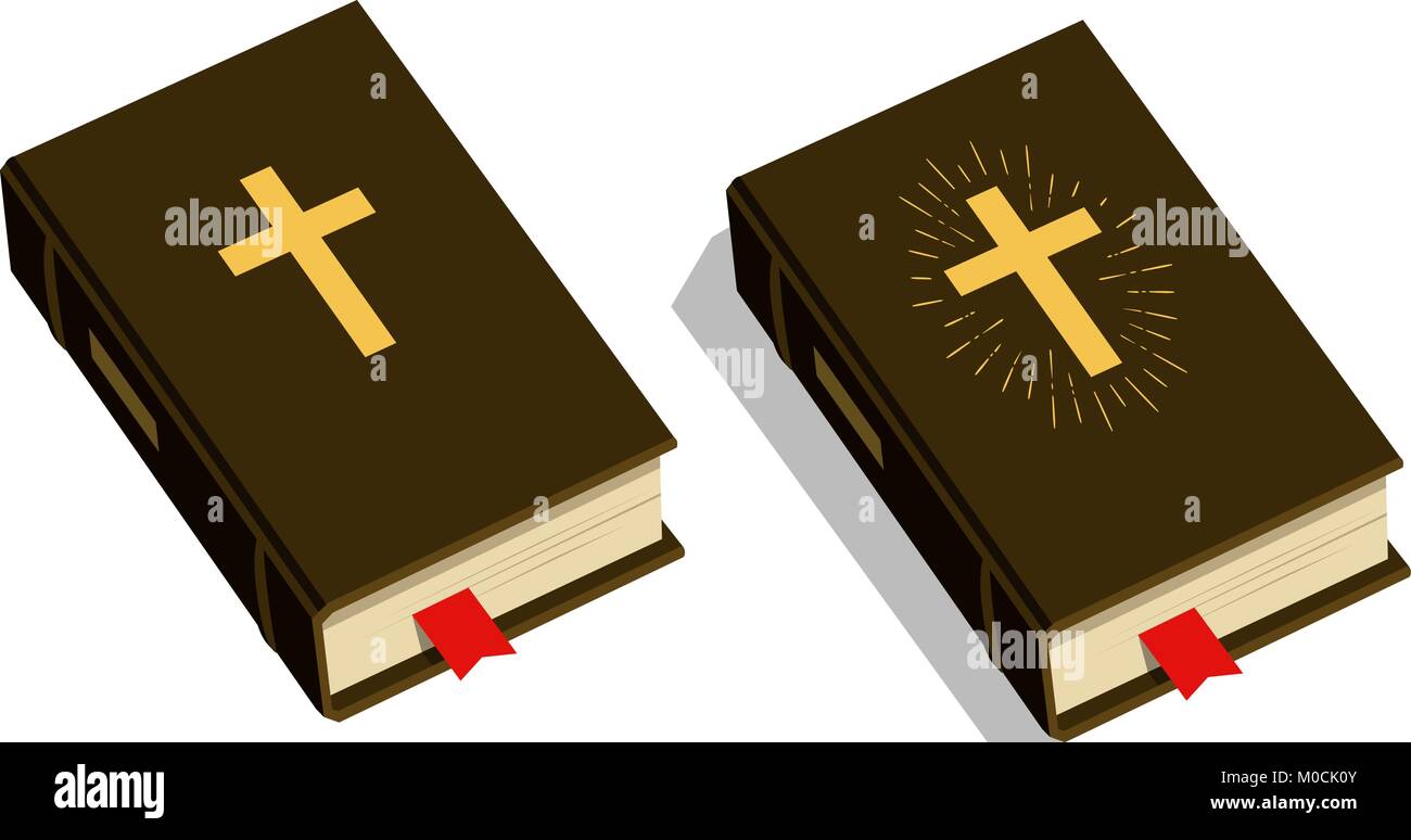 La Bibbia simbolo. Culto, chiesa, salmo icona. Illustrazione Vettoriale Illustrazione Vettoriale