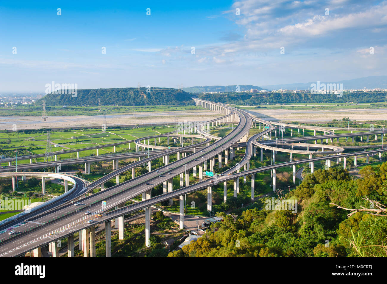 Sistema di interscambio di autostrada in Taichung Foto Stock