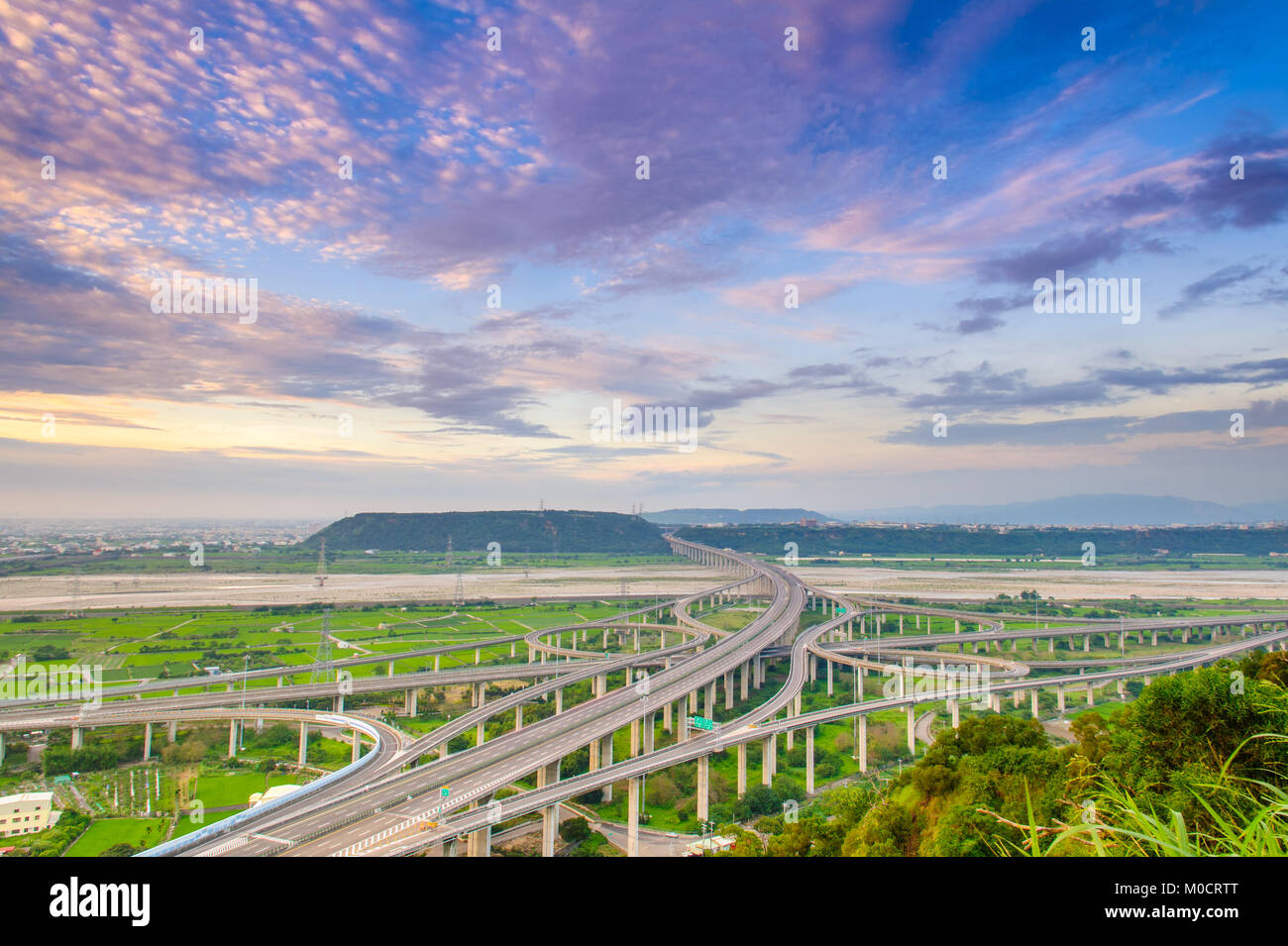 Sistema di interscambio di autostrada in Taichung Foto Stock