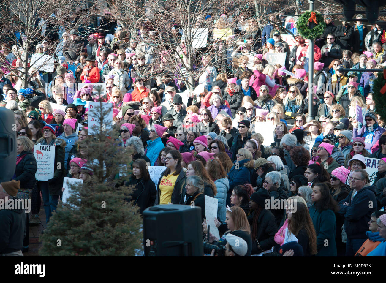 Gli accordi di Dayton, Ohio unisce la nazione sabato 20 gennaio mantenendo i propri diritti delle donne al rally di Montgomery County Courthouse. Credito: Martin Wheeler/Alamy Live News Foto Stock