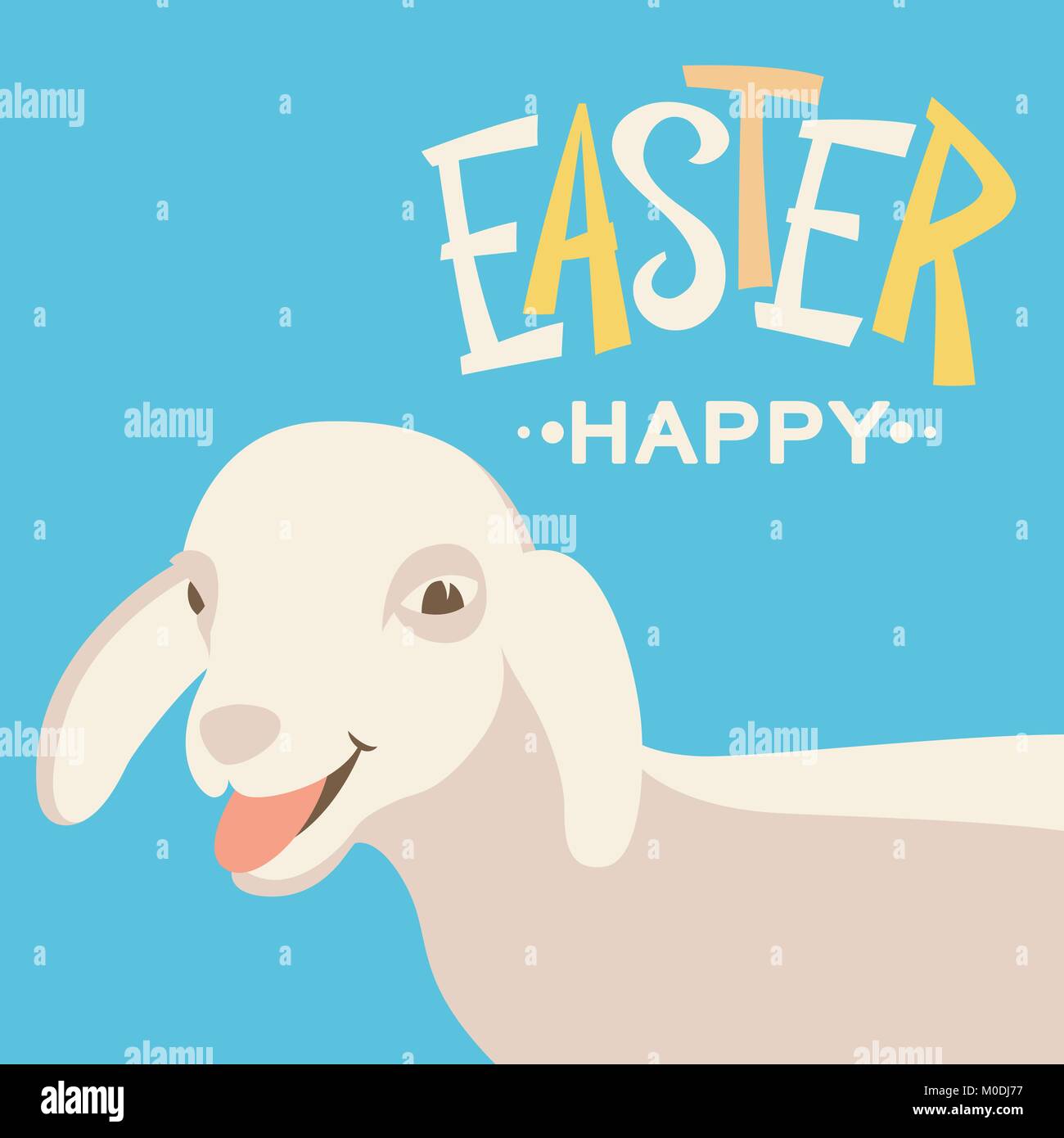 Pasqua pecore cartoon design illustrazione vettoriale stile piatto Illustrazione Vettoriale