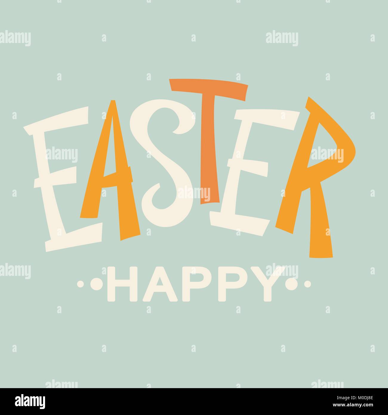 Poster felice Pasqua vintage illustrazione vettoriale stile piatto Illustrazione Vettoriale