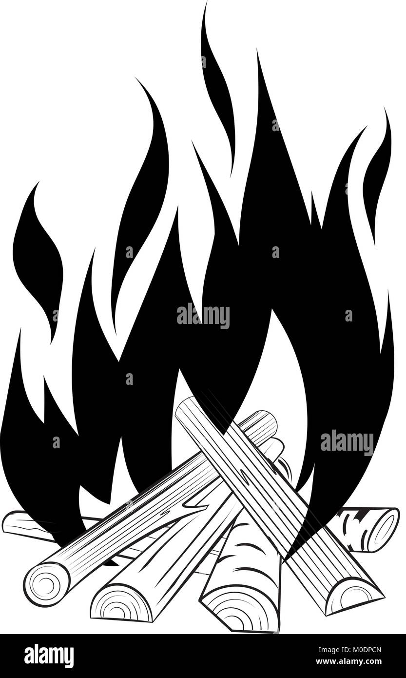 Abstract in bianco e nero il falò del vettore per il tuo design Illustrazione Vettoriale