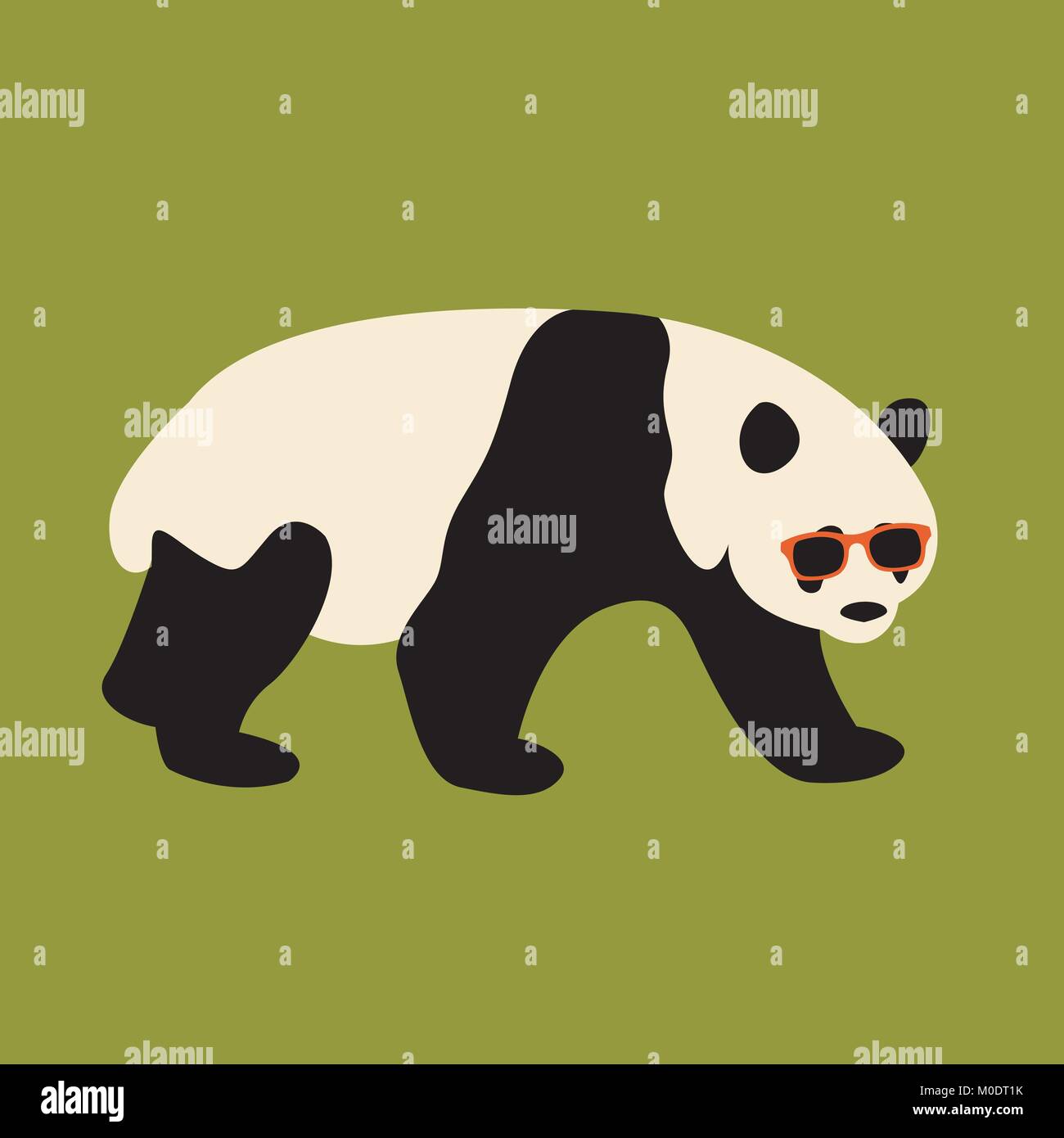 Panda faccia in bicchieri illustrazione vettoriale piana di stile Illustrazione Vettoriale