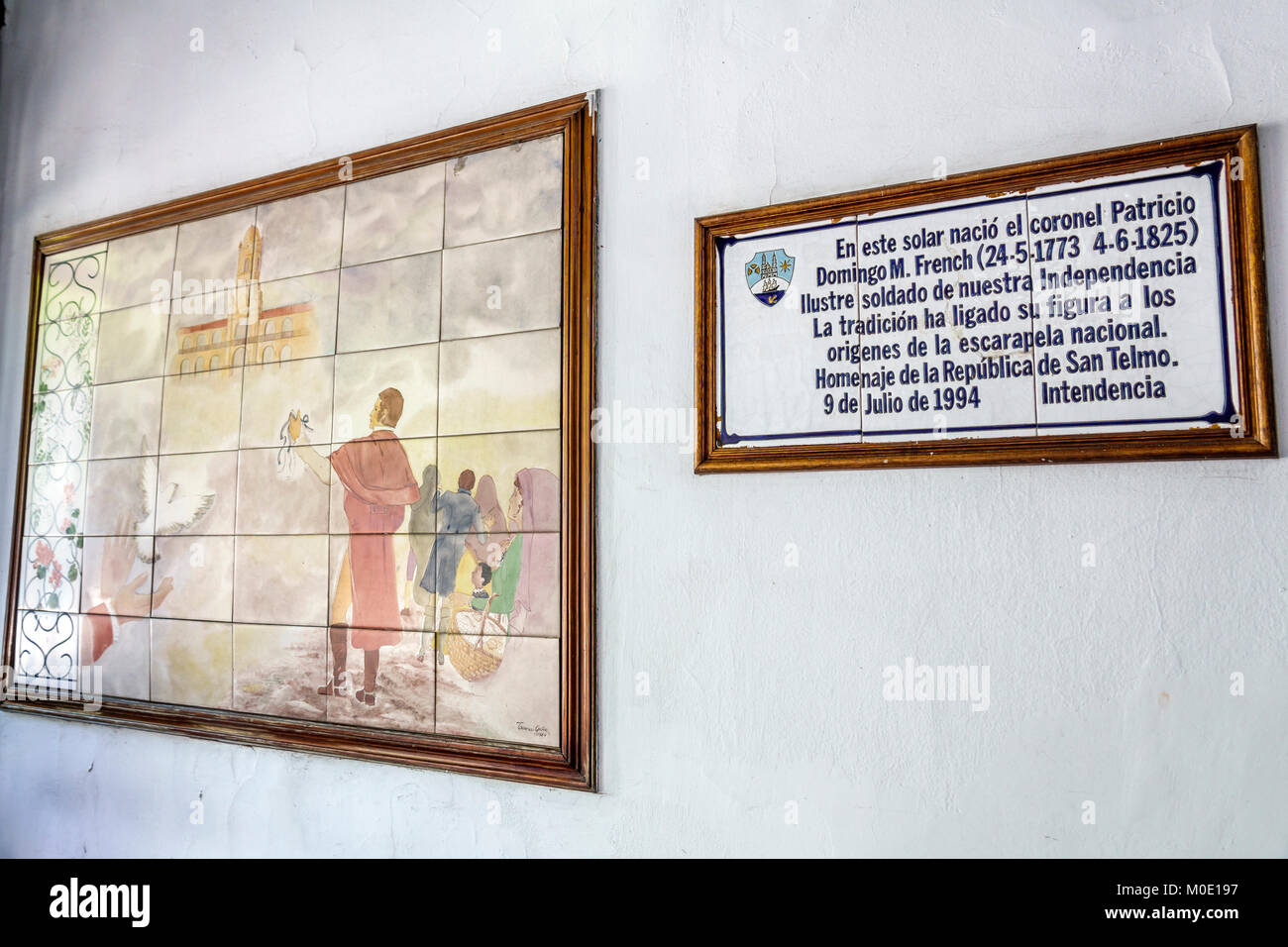 Buenos Aires Argentina,San Telmo Plaza Dorrego,centro storico,Solar de French,marker,casa di nascita,Coronel Patricio French,Independence War Hero,Hispani Foto Stock