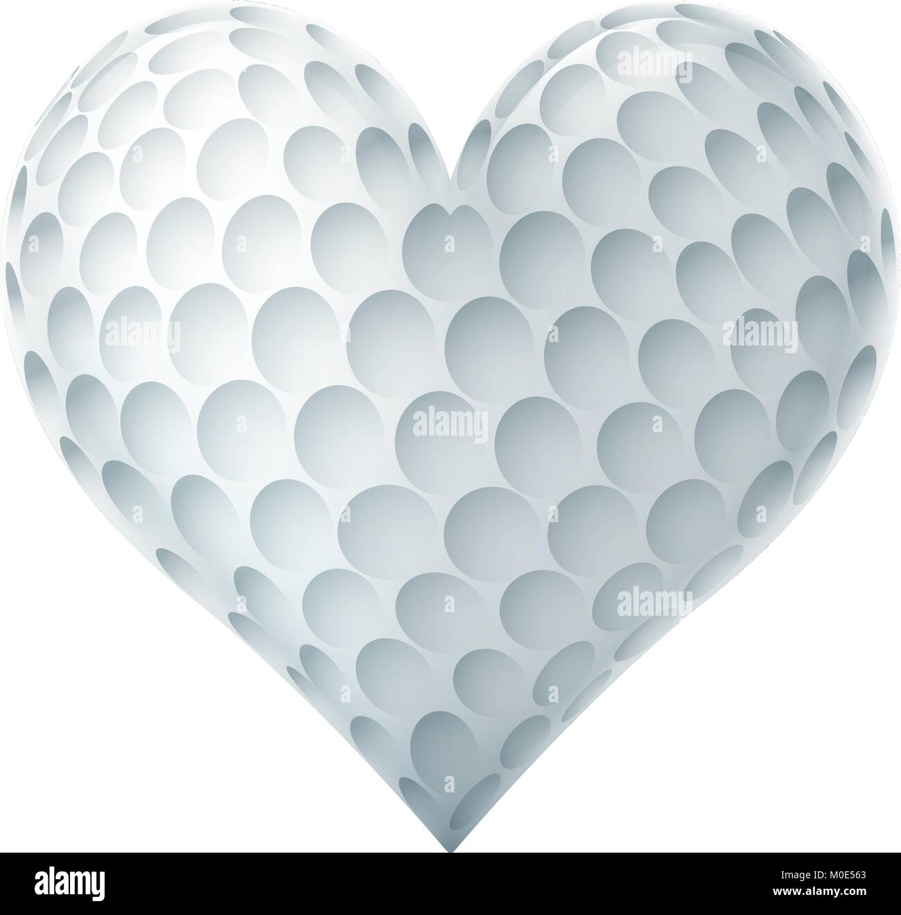 Pallina da Golf In una forma di cuore Illustrazione Vettoriale