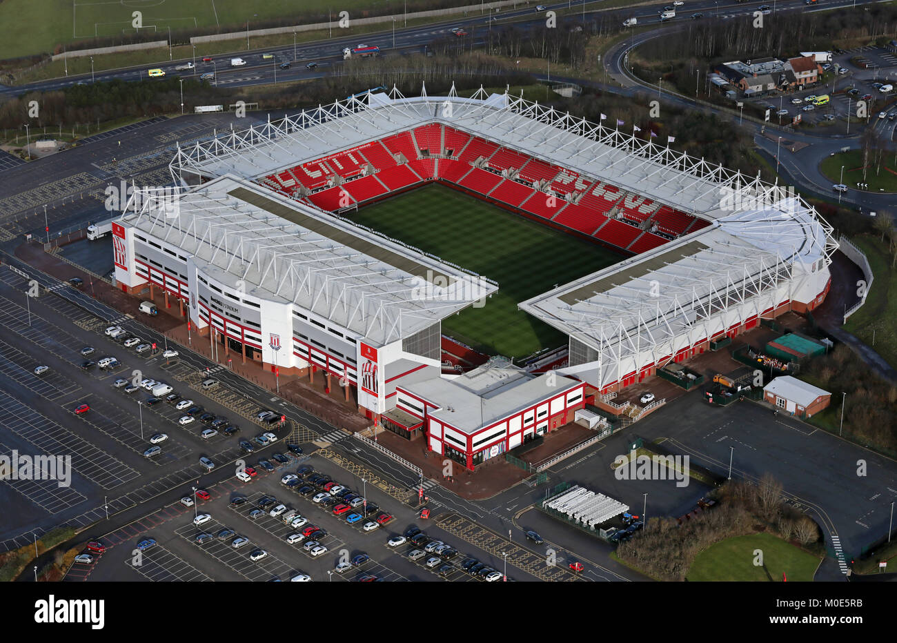 Vista aerea di Stoke City Bet365 Stadium, Staffordshire, Regno Unito Foto Stock