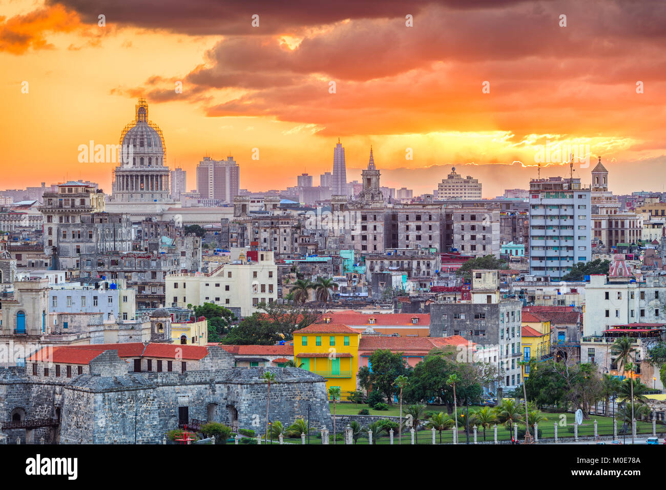 L'Avana, Cuba skyline del centro. Foto Stock