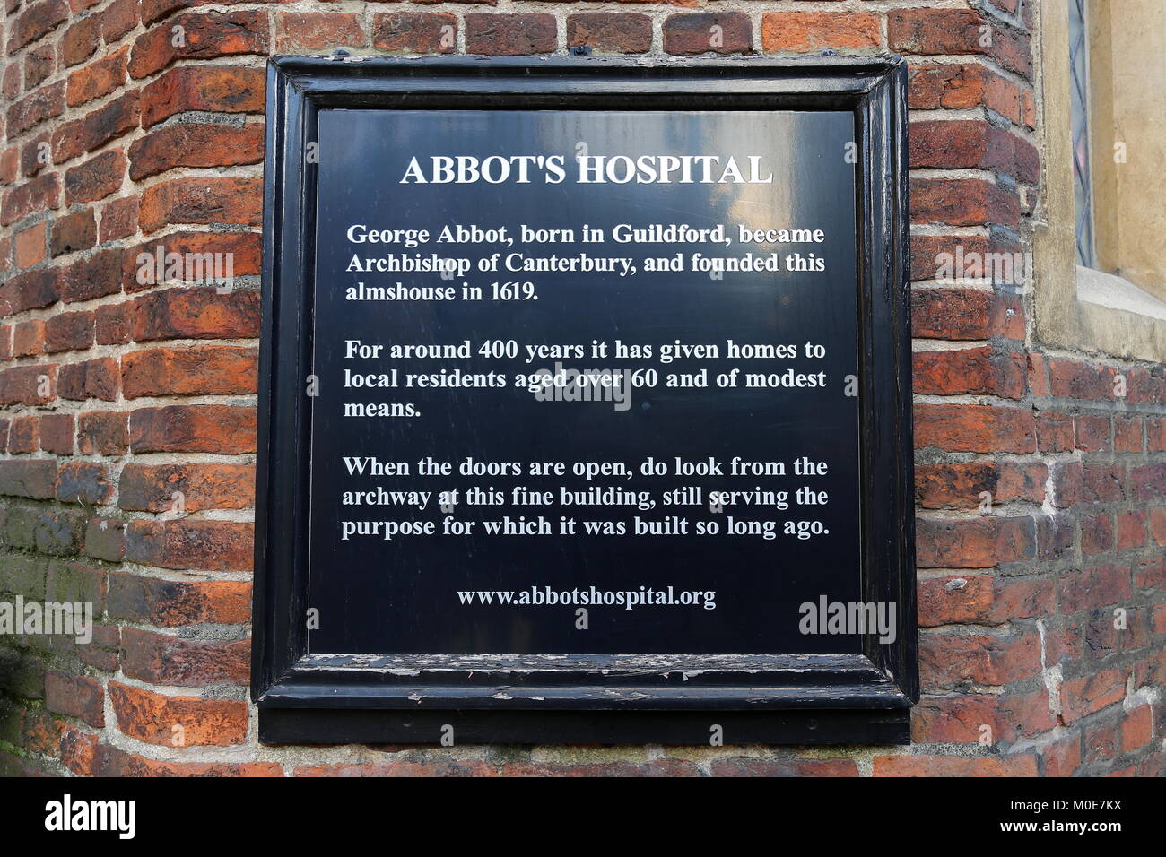 Abbot's Hospital (aka ospedale della Santissima Trinità), High Street, Guildford, Surrey, Inghilterra, Gran Bretagna, Regno Unito, Gran Bretagna, Europa Foto Stock