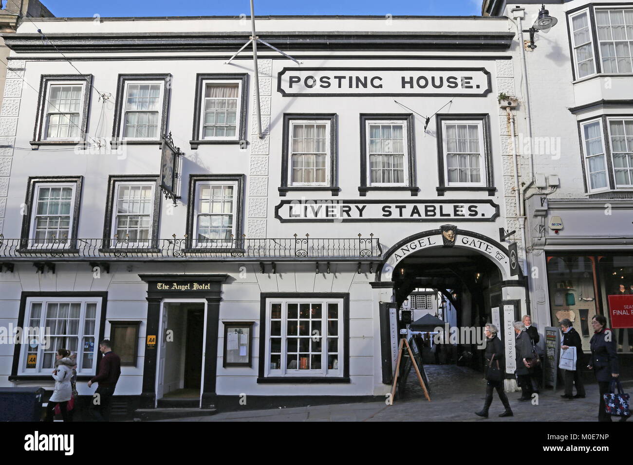 Angel Hotel, High Street, Guildford, Surrey, Inghilterra, Gran Bretagna, Regno Unito, Gran Bretagna, Europa Foto Stock