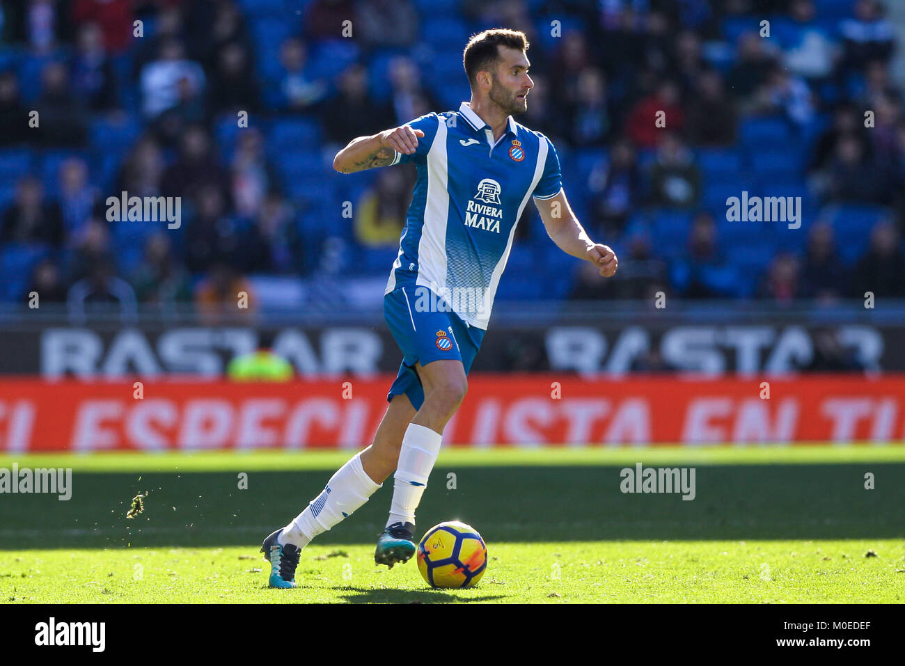 Bapptistao durante La Liga match tra Espanyol e Siviglia a RCDE Stadium. Gennaio 20, 2018 Credit: Gtres Información más Comuniación on line, S.L./Alamy Live News Foto Stock
