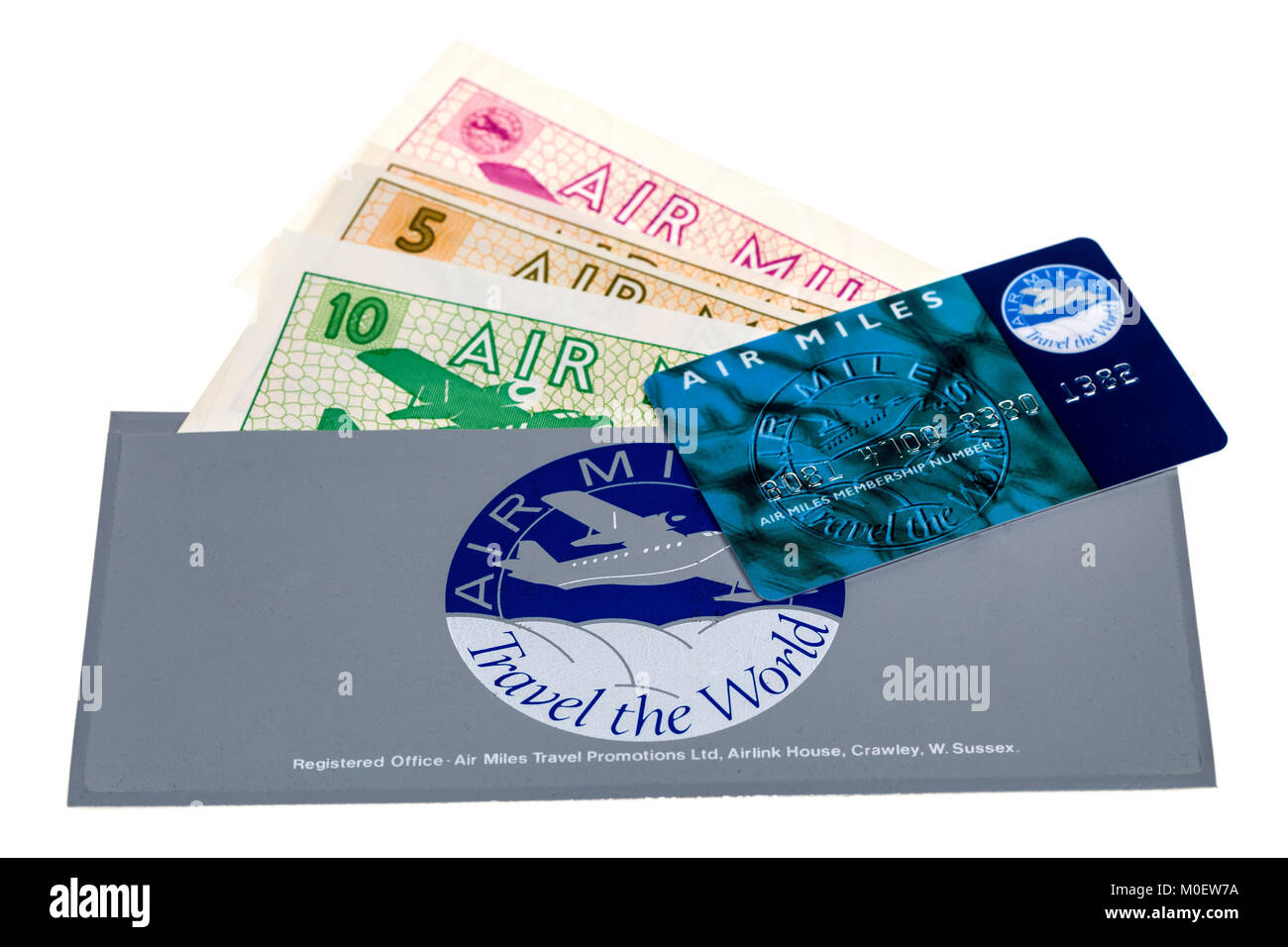 Miglia aeree wallet, voucher e carta Foto Stock