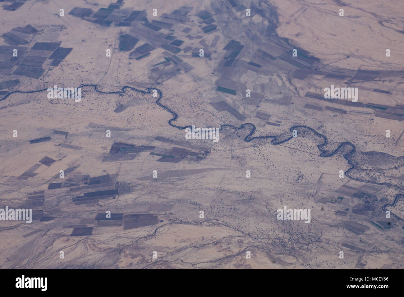Vista aerea del sub-sahariana rurale paesaggio, Africa Foto Stock