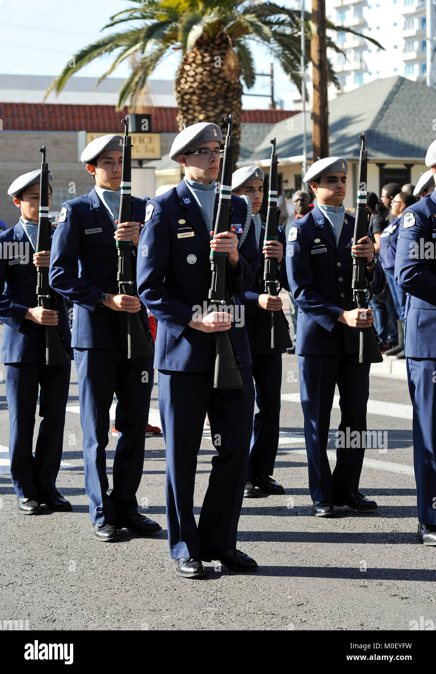 Las Vegas, Nevada - 15 Gennaio 2018 - Air Force JROTC presso il Dr Martin Luther King parata del giorno in Downtown Las Vegas - foto: Ken Howard/Alamy Foto Stock