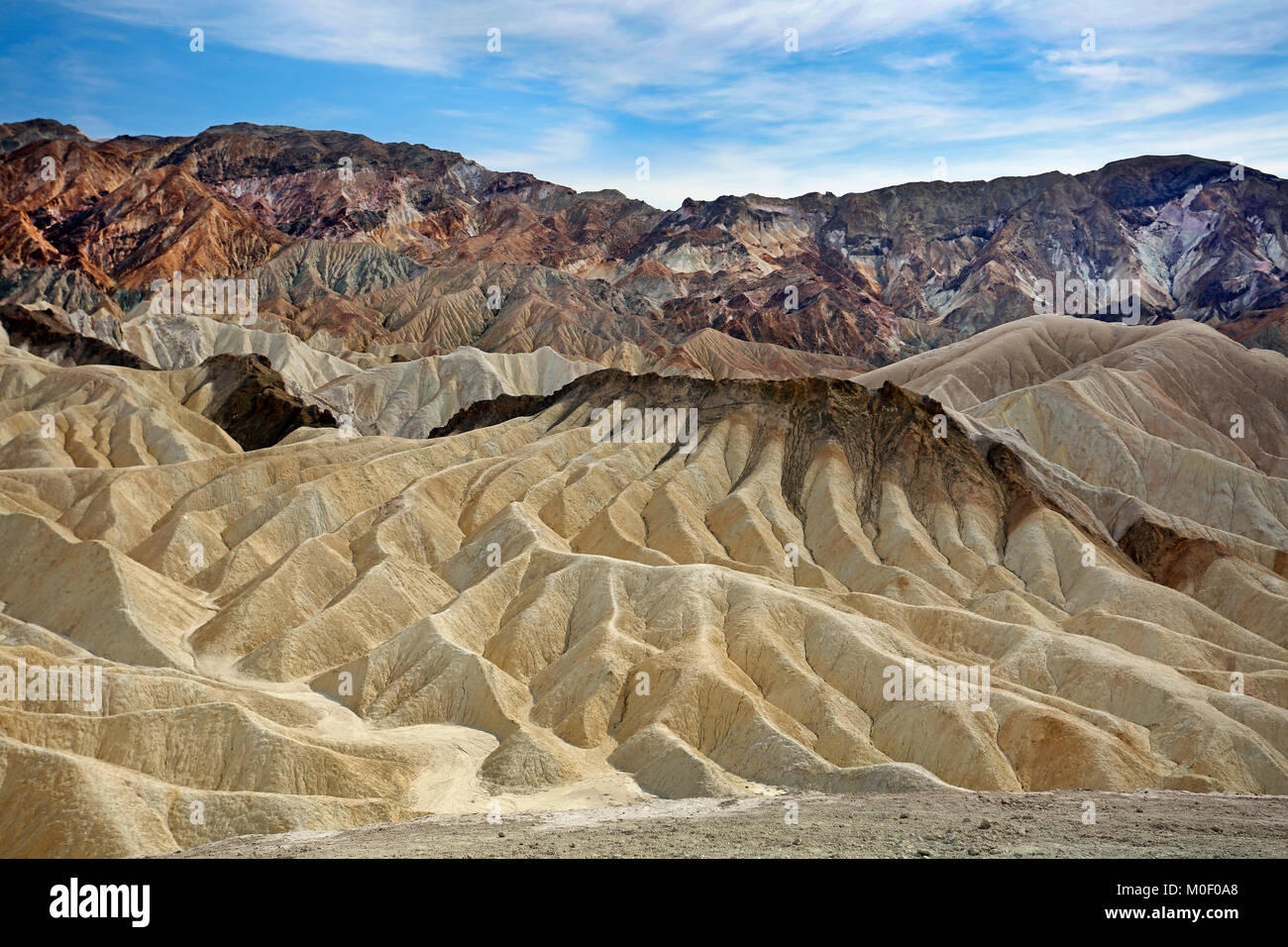 Le creste di Zabriskie Point, Death Valley, California. Foto Stock