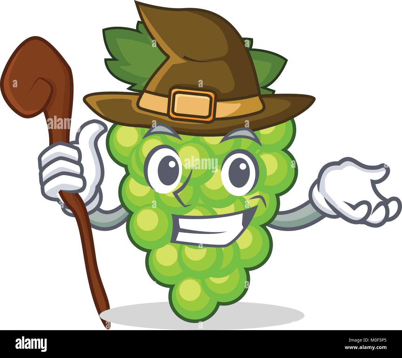Strega uva verde mascotte cartoon Illustrazione Vettoriale