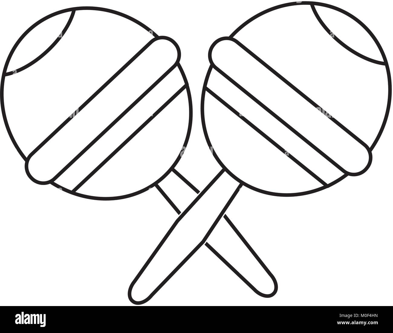 Isolate le maracas design Illustrazione Vettoriale
