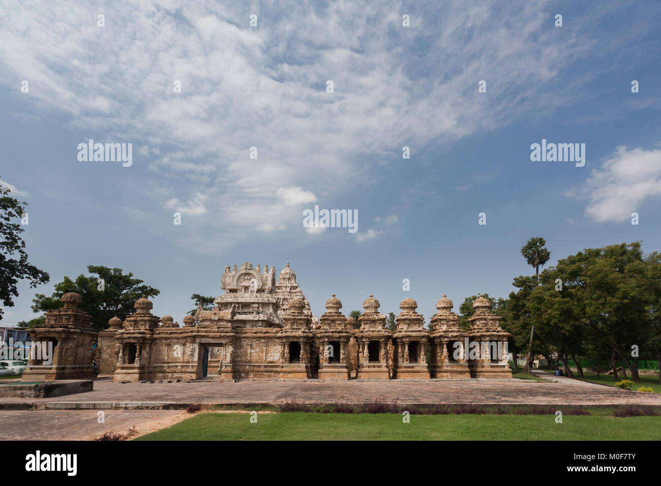 India, nello Stato del Tamil Nadu, Kanchipuram, Kanchi Kailasanathar Temple Foto Stock