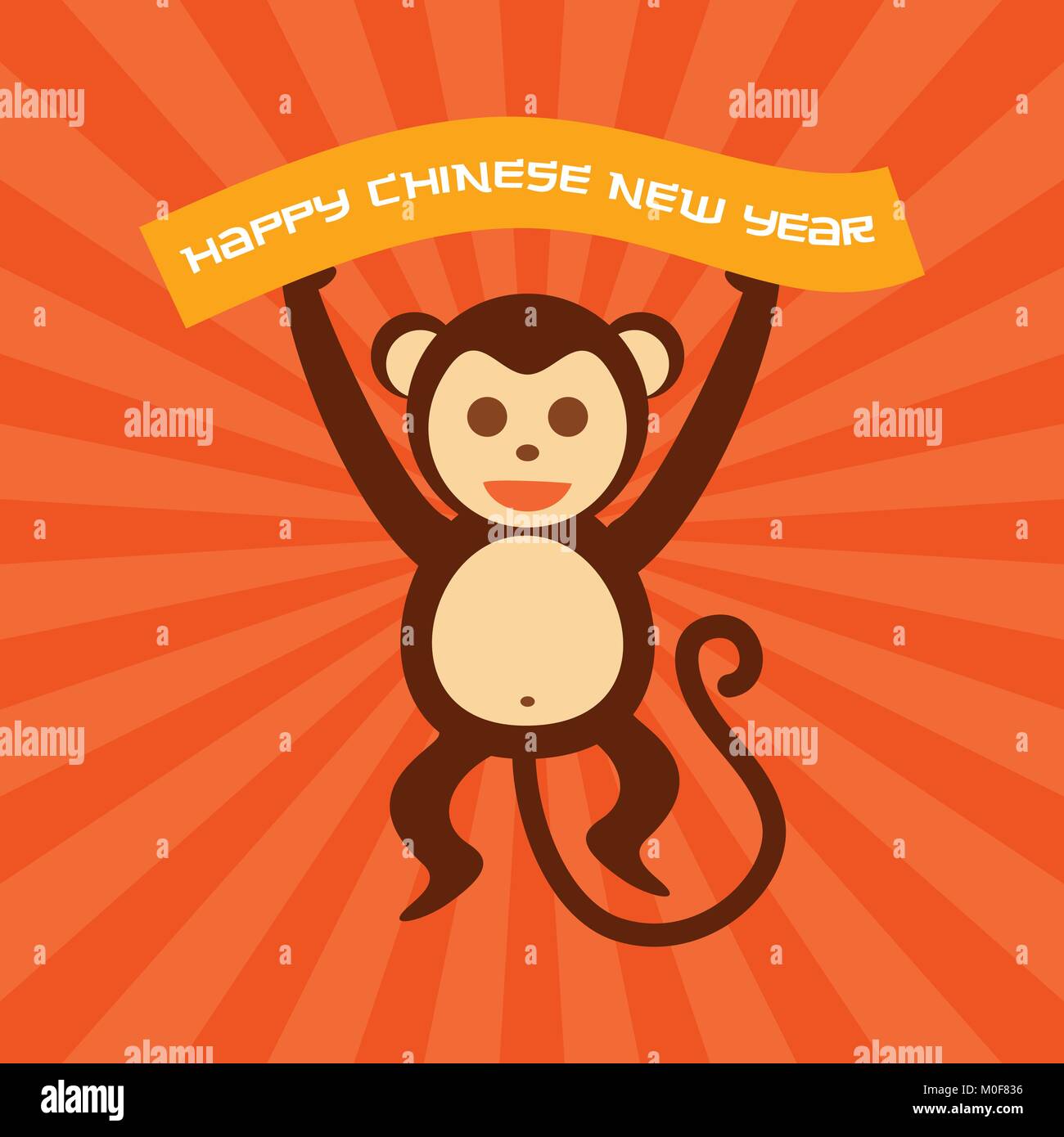 Felice Anno Nuovo cinese Monkey azione Vector Graphic Design Illustrazione Vettoriale