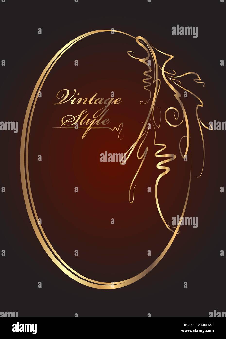 Decorativa cornice ovale Illustrazione Vettoriale